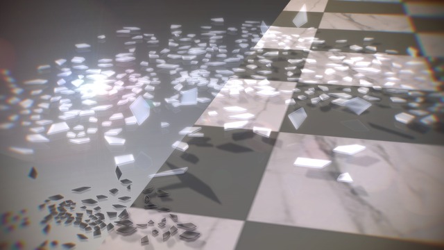 割れたガラス片