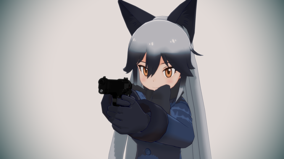 銃を構えるポーズ