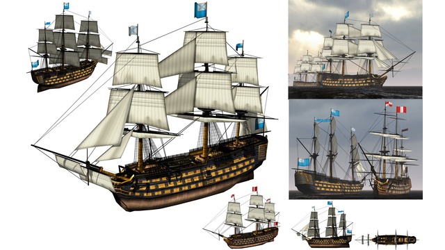 MMD用モブ100門戦列艦1800セット
