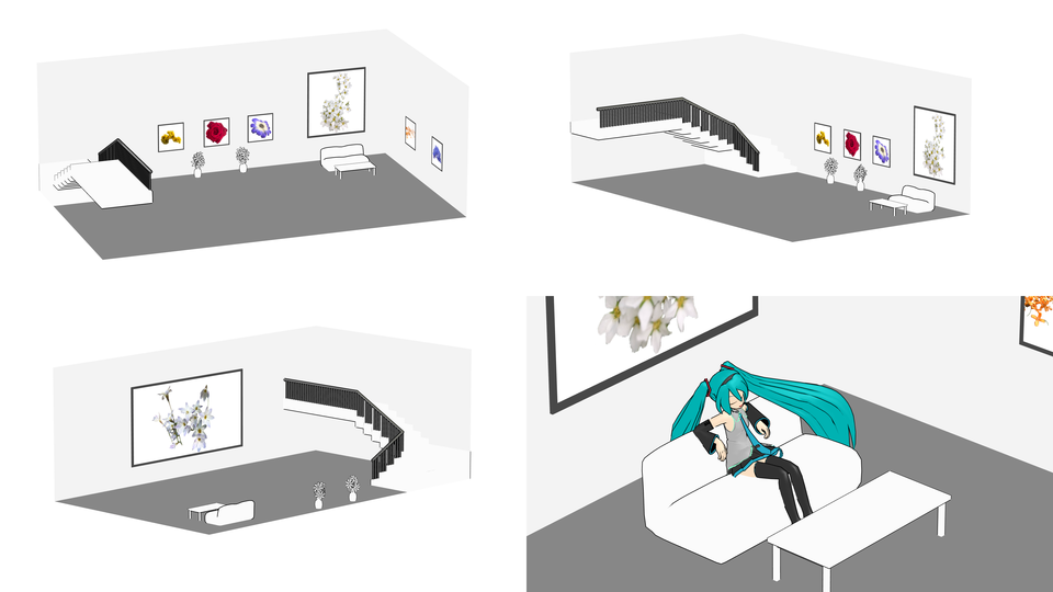 [MMDステージ配布]無機質と花